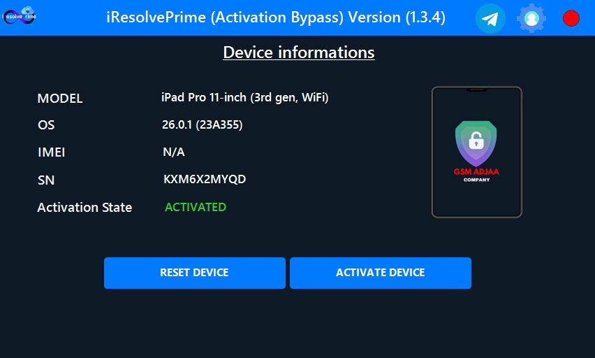 iResolvePrime (Activation Bypass) Version 1.3.4